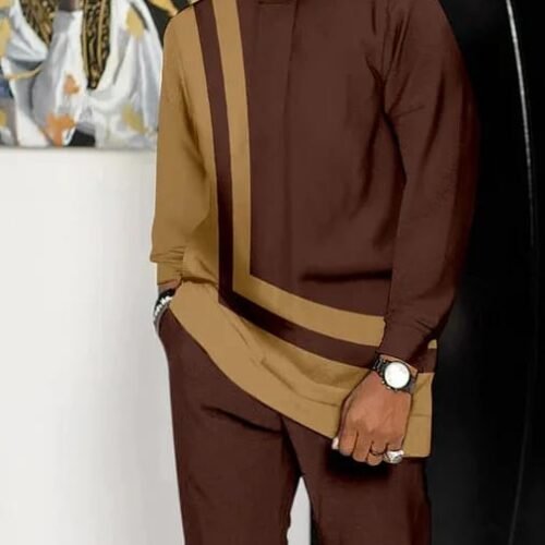 2 pieces, African men's clothing, All ocassion clothing, African wedding suit, men's wear, African prints, african clothing, matching dress.